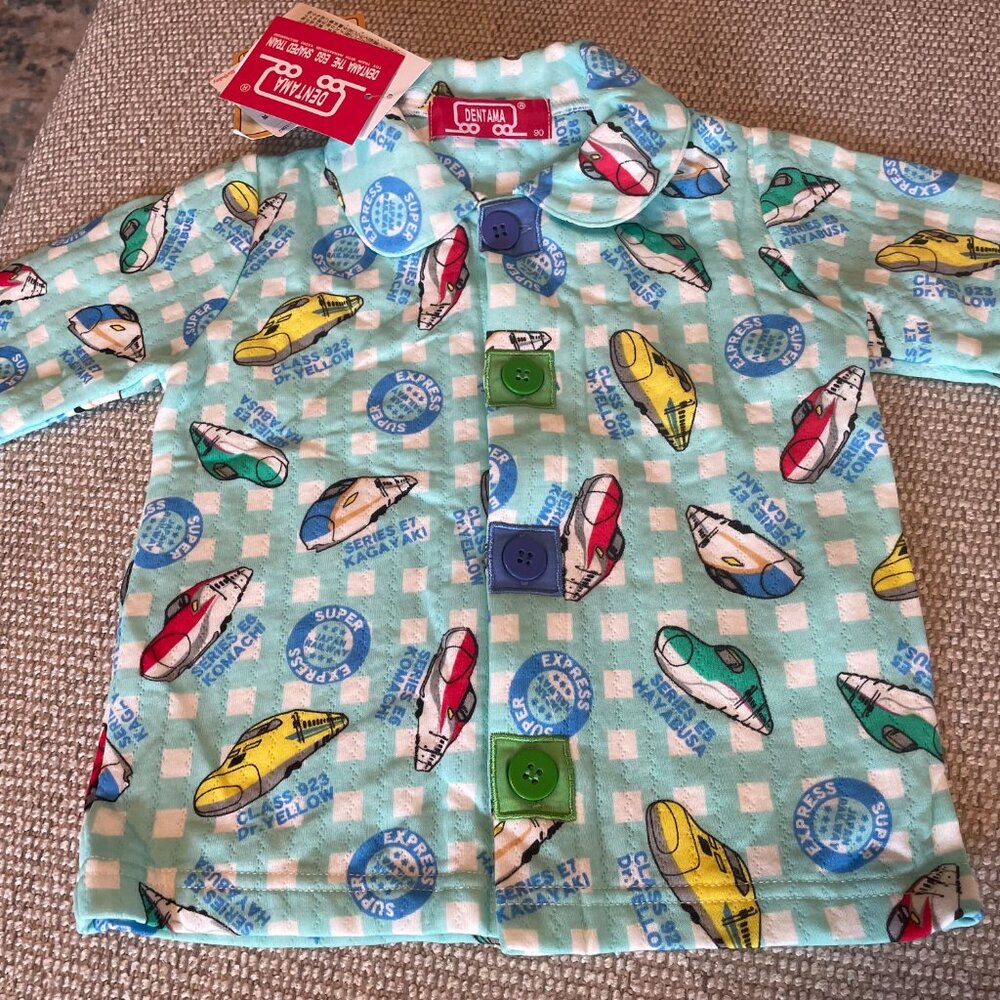 NWT Dentama Shinkansen (Bullet Train) Graphic Pajama Set